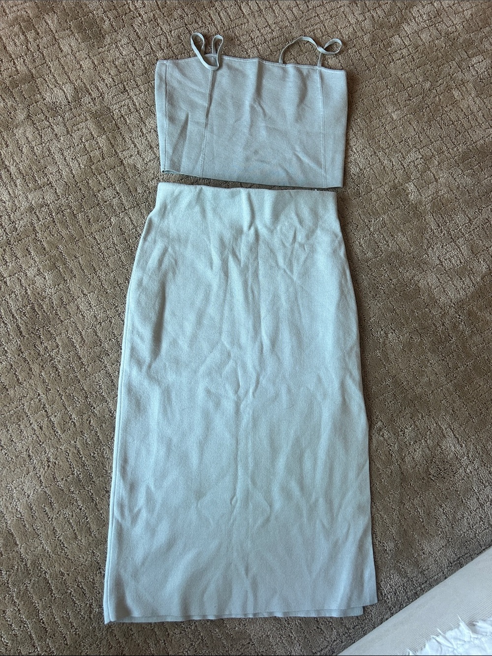 Express Light Blue Midi Two-Piece Dress